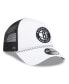 ფოტო #3 პროდუქტის Men's White/Black Brooklyn Nets Court Sport Foam A-Frame 9FORTY Adjustable Trucker Hat