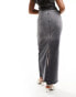 Фото #8 товара NA-KD x Chloe Monchamp co-ord denim midaxi skirt in grey ombre
