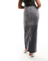 Фото #4 товара NA-KD x Chloe Monchamp co-ord denim midaxi skirt in grey ombre