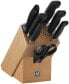 Zwilling, 35068-002-0 Four star knife block, FRIODUR ice-hardened, with sharpening steel and scissors, 7 pieces, light brown