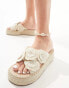 ASOS DESIGN Jasmina cross-strap flatform espadrilles with crochet flowers