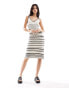 Vero Moda crochet maxi dress in mono stripe соединенный, XL - EU 42 - фото #1