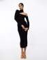 Фото #4 товара Pretty Lavish cut-out knit maxi dress in black