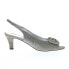 Фото #1 товара David Tate Spirit Womens Gray Narrow Canvas Slingback Heels Shoes 9.5