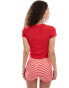 Фото #3 товара Noisy May cropped top with racing print in red