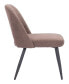 32" Steel, Polyester Teddy Boho Dining Chair