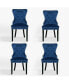 Фото #6 товара Velvet Upholstered Tufted Dining Chairs Set of 4