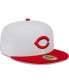 Фото #4 товара Men's White, Red Cincinnati Reds Optic 59FIFTY Fitted Hat