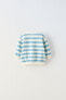 Striped sweatshirt with flocked embroidery