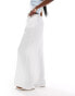 Фото #1 товара ASOS DESIGN drawstring waist twill wide leg trouser in ivory