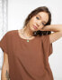 Фото #3 товара Vero Moda short sleeve T-shirt in brown