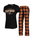 Women's Black, Orange Philadelphia Flyers Badge T-shirt and Pants Sleep Set