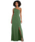 Women's Skinny One-Shoulder Trumpet Gown with Front Slit