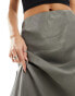 Nobody's Child Petite satin maxi skirt in silver