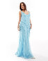 Фото #1 товара ASOS DESIGN ruffle maxi dress with scoop back in blue