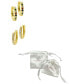 ფოტო #3 პროდუქტის 14K Gold-Plated Set of Plain and Rainbow Huggie Hoop Earrings