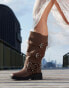 Фото #2 товара ASOS DESIGN Captain multi-buckle biker knee boots in brown