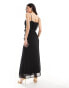 Vero Moda ruffle maxi dress in black