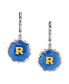 Silver Tone Blue Enamel Gold Tone Initial Earrings