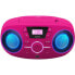 BIGBEN CD61RSUSB Tragbares Radio CD USB Pink + Leuchtlautsprecher