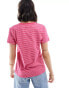 Levi's v-neck perfect t-shirt in pink stripe