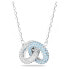 Фото #1 товара Swarovski Damen Halskette Stone Pavé, Verflochtene Ringe, Blau, Rhodiniert 5642883