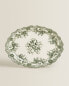 Floral earthenware serving dish