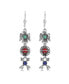 Фото #2 товара Sterling Silver Gemstone Thunderbird, Sun and Crossed Arrows Dangle Earrings