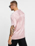 Фото #2 товара ASOS DESIGN relaxed satin shirt in dusty pink cut & sew