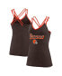 Фото #1 товара Women's Brown Cleveland Browns Go For It Strappy Crossback Tank Top