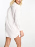 Фото #3 товара ASOS DESIGN fuller bust cotton mini shirt dress in white