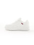 Levi's Paige leather trainer in white with red tab logo