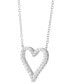 ფოტო #2 პროდუქტის Diamond Heart 18" Pendant Necklace (1/4 ct. t.w.) in Sterling Silver