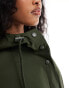 ASOS DESIGN Petite rubberised rain parka coat in khaki Зеленый, XS - EU 32-34 - фото #3