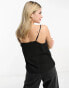 New Look lace trim cami top in black