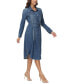 Фото #3 товара Платье джинсовое с поясом Frye Women's Denim Midi Long-Sleeve