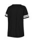 Фото #2 товара Women's Black Pittsburgh Steelers Plus Size Logo Striped Raglan Notch Neck T-shirt