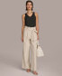 Donna Karan Women's Solid Tie-Waist Wide-Leg Pants