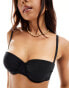 New Look ruched underwire balconette bra in black