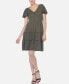 Фото #1 товара Women's Short Sleeve V-Neck Tiered Dress