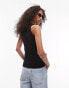 Topshop rib scoop vest in black