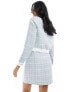 Morgan boucle jacket co-ord in white and blue