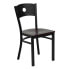 Фото #4 товара Hercules Series Black Circle Back Metal Restaurant Chair - Mahogany Wood Seat