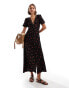 Фото #1 товара Miss Selfridge lace trim button through maxi dress in rose print