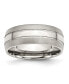 Фото #1 товара Stainless Steel Polished Brushed Edge 8mm Grooved Band Ring