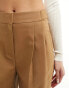 ASOS DESIGN tailored barrel leg trouser in brown