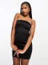 In The Style exclusive satin bandeau mini dress in black 40 - фото #1