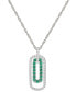 ფოტო #1 პროდუქტის Lab-Grown Sapphire (1/3 ct. t.w.) & Lab-Grown White Sapphire (1/4 ct. t.w.) 18" Pendant Necklace in Sterling Silver (Also in Lab-Grown Emerald & Lab-Grown Ruby)