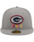 ფოტო #4 პროდუქტის Men's Gray Green Bay Packers Color Pack 59FIFTY Fitted Hat