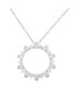 ფოტო #1 პროდუქტის Suzy Levian Sterling Silver Cubic Zirconia Starburst Open Circle Pendant Necklace